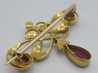 Edwardian 15ct Gold, Pink Tourmaline & Pearl Brooch (4 of 5) Edwardian 15ct Gold, Pink Tourmaline & Pearl Brooch (4 of 5)