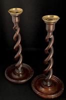 Pair of Late Victorian Oak Open Twist Candlesticks (3 of 3) Pair of Late Victorian Oak Open Twist Candlesticks (3 of 3)