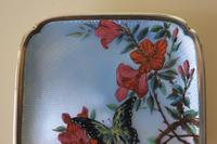 Antique Silver Guilloche Dish Painted with Butterfly & Flowers - 1911 (7 of 11) Antique Silver Guilloche Dish Painted with Butterfly & Flowers - 1911 (7 of 11)