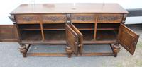 1940s Large Well Carved Oak Sideboard with Tudor Rose Motif (2 of 5) 1940s Large Well Carved Oak Sideboard with Tudor Rose Motif (2 of 5)