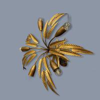 Spanish Ferro Art Gilt Palm Ceiling Light (3 of 11) Spanish Ferro Art Gilt Palm Ceiling Light (3 of 11)