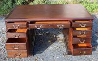 1960s Mahogany Pedestal Desk Brown Leather (2 of 5) 1960s Mahogany Pedestal Desk Brown Leather (2 of 5)