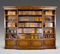 A Superb Burl Oak Library Bookcase