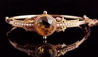 Antique Victorian Citrine & Pearl Bangle, 9ct Gold (3 of 14) Antique Victorian Citrine & Pearl Bangle, 9ct Gold (3 of 14)