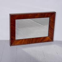Unusual Victorian Wall Mirror in Figured Mahogany Frame with Scalloped & Gilded Decorations (1 of 4)