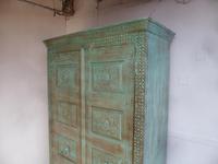 Handmade Indian Mango & Teak Large Painted Green 2 Door Storage Cupboard (2 of 12) Handmade Indian Mango & Teak Large Painted Green 2 Door Storage Cupboard (2 of 12)