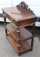 1920's Carved Oak Dumbwaiter with 2 Shelves (3 of 3) 1920's Carved Oak Dumbwaiter with 2 Shelves (3 of 3)