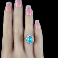 Antique Edwardian Turquoise Diamond Cluster Ring Platinum 18ct Gold 2ct of Diamond c.1905 (3 of 8) Antique Edwardian Turquoise Diamond Cluster Ring Platinum 18ct Gold 2ct of Diamond c.1905 (3 of 8)