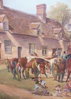 Oil on Board 'a hunting we do go' Artist R M Crompton 1930s (4 of 10) Oil on Board 'a hunting we do go' Artist R M Crompton 1930s (4 of 10)