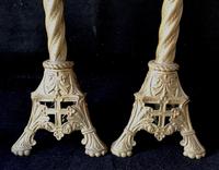 Pair of Tall Victorian Gilt Cast Metal Pricket Candlesticks (2 of 6) Pair of Tall Victorian Gilt Cast Metal Pricket Candlesticks (2 of 6)