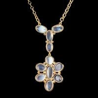 Antique Victorian Moonstone Lavaliere Pendant Necklace Silver 18ct Gold Gilt c.1880 (5 of 6) Antique Victorian Moonstone Lavaliere Pendant Necklace Silver 18ct Gold Gilt c.1880 (5 of 6)