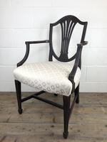 Antique 19th Century Open Arm Carver Armchair with Fabric Seat (M-1196) (8 of 11) Antique 19th Century Open Arm Carver Armchair with Fabric Seat (M-1196) (8 of 11)