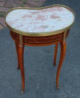 1920s Mahogany Kidney Shaped Side Table with Marble and Drawer (4 of 4) 1920s Mahogany Kidney Shaped Side Table with Marble and Drawer (4 of 4)