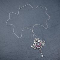 Antique Diamond Ruby Pearl Pendant Necklace Platinum 18ct Gold c.1915 Boxed (5 of 9) Antique Diamond Ruby Pearl Pendant Necklace Platinum 18ct Gold c.1915 Boxed (5 of 9)
