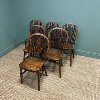 Six Country House Kitchen Elm Antique Windsor Chairs (5 of 6) Six Country House Kitchen Elm Antique Windsor Chairs (5 of 6)