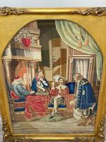 Large Artwork Gilt Gesso Framed 19th Century Tapestry French Royal Court "Playing Chess" (32 of 44) Large Artwork Gilt Gesso Framed 19th Century Tapestry French Royal Court "Playing Chess" (32 of 44)