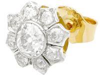 1.81ct Diamond & 18ct Yellow Gold Cluster Earrings - Antique c.1920 (3 of 9) 1.81ct Diamond & 18ct Yellow Gold Cluster Earrings - Antique c.1920 (3 of 9)