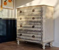 Custom Painted Harlequin Chests of Drawers