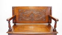 Late Victorian Carved Oak Monks Bench (4 of 16) Late Victorian Carved Oak Monks Bench (4 of 16)