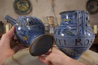 Pair of Mid 17th Century Italian Majolica Berettino Wet Drug Jars (7 of 11) Pair of Mid 17th Century Italian Majolica Berettino Wet Drug Jars (7 of 11)