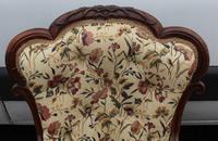 1859 Quality Beautiful Rosewood Mummy and Daddy Chair in Floral Upholstery (5 of 5) 1859 Quality Beautiful Rosewood Mummy and Daddy Chair in Floral Upholstery (5 of 5)