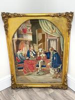 Large Artwork Gilt Gesso Framed 19th Century Tapestry French Royal Court "Playing Chess" (40 of 44) Large Artwork Gilt Gesso Framed 19th Century Tapestry French Royal Court "Playing Chess" (40 of 44)