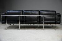 LC3 Style Black Leather & Chrome 3 Seater Sofa (14 of 22) LC3 Style Black Leather & Chrome 3 Seater Sofa (14 of 22)