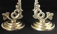 Pair of Antique Serpent Decorated Brass Candlesticks (4 of 5) Pair of Antique Serpent Decorated Brass Candlesticks (4 of 5)
