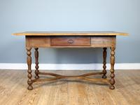 19th Century Single-Drawer Serpentine Stretcher Dining Table (6 of 8) 19th Century Single-Drawer Serpentine Stretcher Dining Table (6 of 8)