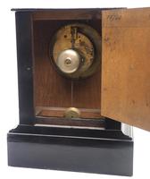 Antique French 8-day Ebonised Mantel Clock – Brass Dial Striking Mantle Clock (9 of 10) Antique French 8-day Ebonised Mantel Clock – Brass Dial Striking Mantle Clock (9 of 10)