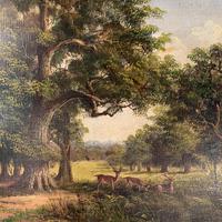 Antique Landscape Oil Painting of Deer in Richmond Park Signed JI Lewis (10 of 10) Antique Landscape Oil Painting of Deer in Richmond Park Signed JI Lewis (10 of 10)