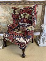 Kilim Covered Wingback Armchair on Ball & Claw Feet (4 of 9) Kilim Covered Wingback Armchair on Ball & Claw Feet (4 of 9)