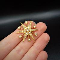Antique Victorian Pearl 12 Point Star 15ct 15K Yellow Gold Pendant (6 of 6) Antique Victorian Pearl 12 Point Star 15ct 15K Yellow Gold Pendant (6 of 6)