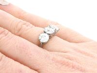 Gia Certified 3.09ct Diamond & Platinum Trilogy Ring - Antique & Contemporary (8 of 9) Gia Certified 3.09ct Diamond & Platinum Trilogy Ring - Antique & Contemporary (8 of 9)