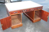 1960's Mahogany Pedestal Partners Desk with Green Leather Top. (6 of 6) 1960's Mahogany Pedestal Partners Desk with Green Leather Top. (6 of 6)