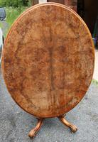 1880's Burr Walnut Loo Table Top with Ornate Base (4 of 5) 1880's Burr Walnut Loo Table Top with Ornate Base (4 of 5)