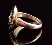 Antique Navette Mourning Ring, Black Enamel & Pearl, Ivy Leaf, 9ct Gold (4 of 10) Antique Navette Mourning Ring, Black Enamel & Pearl, Ivy Leaf, 9ct Gold (4 of 10)