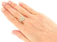Natural Pearl & 0.20ct Diamond, 18ct Yellow Gold Cluster Ring - Antique c.1880 (7 of 9) Natural Pearl & 0.20ct Diamond, 18ct Yellow Gold Cluster Ring - Antique c.1880 (7 of 9)
