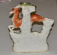 19th Century Staffordshire Large Spill Vase - Hound Chasing a Deer (3 of 4) 19th Century Staffordshire Large Spill Vase - Hound Chasing a Deer (3 of 4)