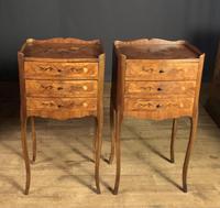 Pair of French Inlaid Tulipwood Bedside Tables (2 of 11) Pair of French Inlaid Tulipwood Bedside Tables (2 of 11)