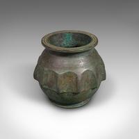 Small Antique Calligraphy Ink Pot , Japanese, Meiji, Bronze Inkwell, Victorian (1 of 8)