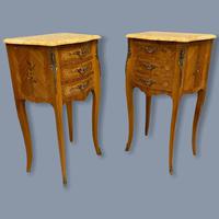 Pair of Marquetry & Marble Top Side Tables (8 of 8) Pair of Marquetry & Marble Top Side Tables (8 of 8)