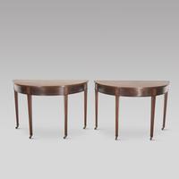 Pair of 19th Century Mahogany Demi Lune Tables (2 of 4) Pair of 19th Century Mahogany Demi Lune Tables (2 of 4)