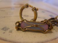 Art Nouveau Pocket Watch Chain 1900 Brass Albert with Pink & Blue Glass Panels (10 of 12) Art Nouveau Pocket Watch Chain 1900 Brass Albert with Pink & Blue Glass Panels (10 of 12)