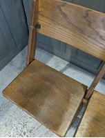 Vintage Oak Collapsible Pew Chairs c.1910 (3 of 5)