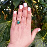 Vintage 9ct Yellow Gold Opal Triplet Ring in the Art Nouveau Style (2 of 6) Vintage 9ct Yellow Gold Opal Triplet Ring in the Art Nouveau Style (2 of 6)