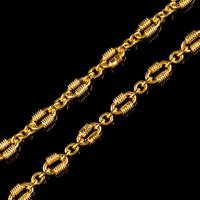 Antique Victorian Chain Necklace Silver 18ct Gold Gilt c.1900 (5 of 6) Antique Victorian Chain Necklace Silver 18ct Gold Gilt c.1900 (5 of 6)