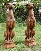 Pair of Large Outdoor Weathered Cast Iron Greyhound Dogs (8 of 9) Pair of Large Outdoor Weathered Cast Iron Greyhound Dogs (8 of 9)