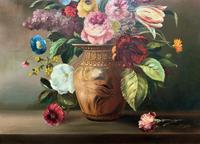 Striking Early 1900s Antique Large Floral Display Oil on Canvas Painting (4 of 12) Striking Early 1900s Antique Large Floral Display Oil on Canvas Painting (4 of 12)