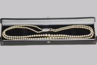 Vintage Natural Pearl Necklace with Sterling Silver Art Deco Clasp Double Strand 18" (4 of 8) Vintage Natural Pearl Necklace with Sterling Silver Art Deco Clasp Double Strand 18" (4 of 8)